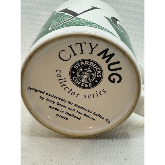 Vintage Starbucks 1994 Tokyo City Mug Collector Series White/Green Ceramic Coffe - Picture 3 of 7
